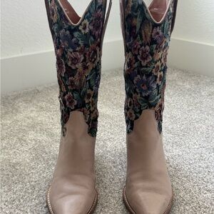 Jeffrey Campbell Dagget Boot in Natural Floral Tapestry